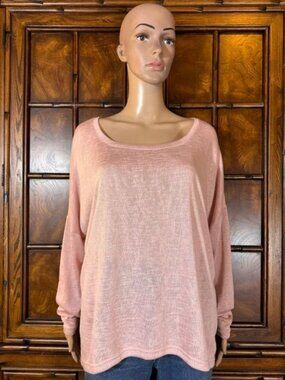 WE English Rose Dolman Sleeve On/Off Shoulder Hi Low Stretch Knit Curved Hem Top